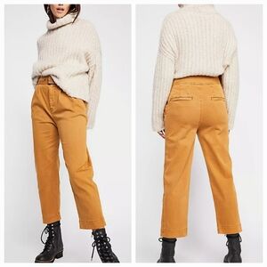 Free People Size 2 Seamed Like the Real Thing Trousers Hi-Rise Pleated Crop Pant